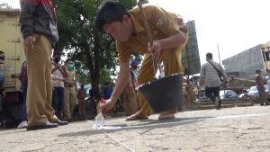 Dua Pasar di Bandarlampung Terapkan Physical Distancing