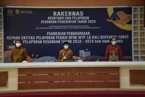 Secara Virtual, Menteri Keuangan Berikan Penghargaan WTP 10 Kali Berturut-turut ke Pemkot