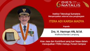 Itera Lampung Berikan Penghargaan Adi Karsa Madya Kepada Walikota Herman HN Untuk Kedua Kalinya