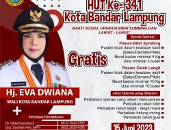 HUT Bandarlampung ke 341, Pemkot Adakan Operasi Bibir Sumbing Gratis